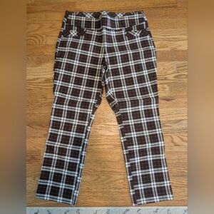 Joe Benbasset Brown and Cream Plaid Pants